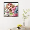 Diamond Painting-DIY Full Round Drill Girl and Puppy