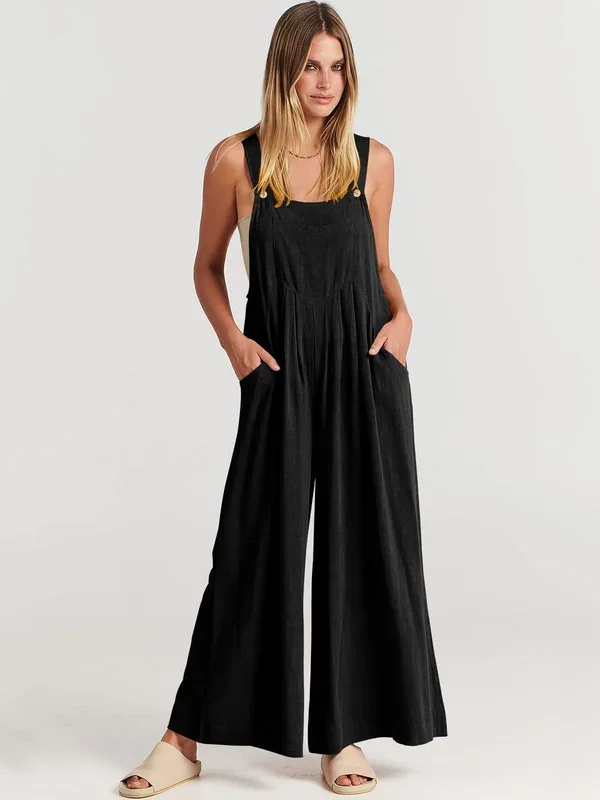 Women's Sleeveless Wide Leg Jumpsuit with Pockets❤️Buy 2 Free Shipping