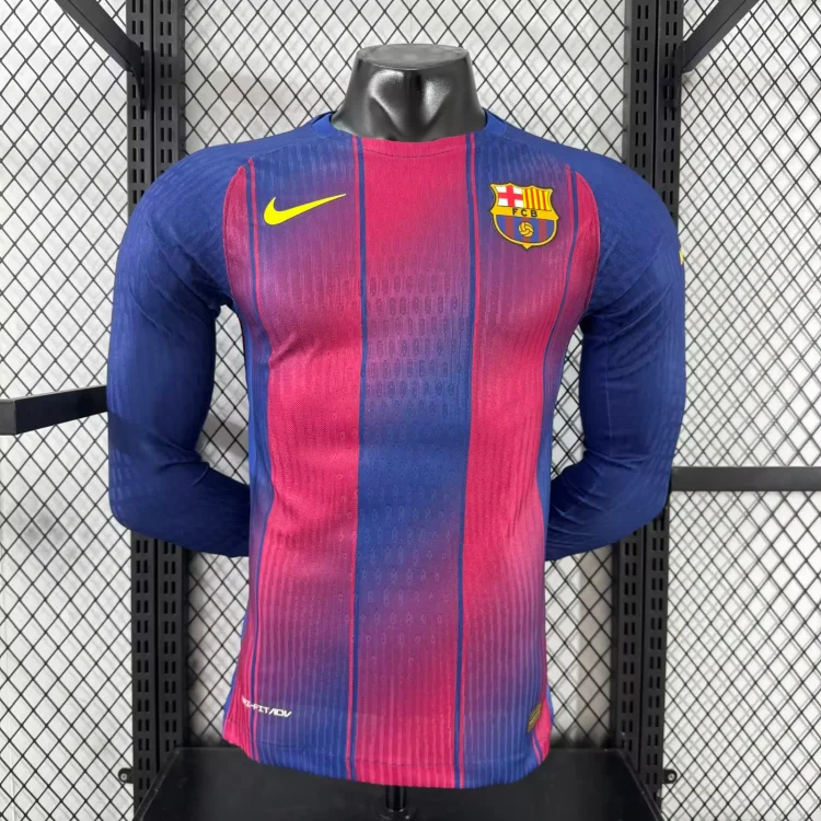 2025-26 new season-Barcelona home long-sleeved advertising-free jersey-player version