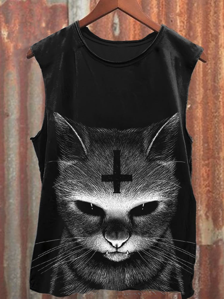 Unisex Cat Print Vest / TECHWEAR CLUB / Techwear
