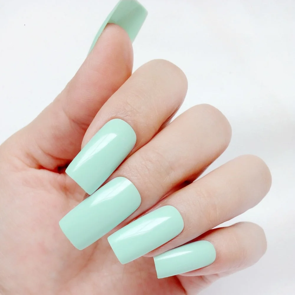 24Pcs Shiny Dark Brown Press On Fake Nails Long Flat Artificial False Nails For Design DIY Full Cover Tips Manicure Tool-Nail Inspo