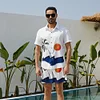 Gioiacombo&trade; Set manica corta da uomo con stampa foglia di sole