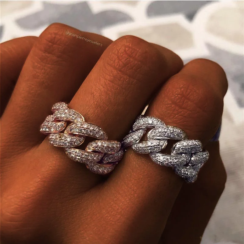 925 Sterling Silver Ice Out Pave Ring-VESSFUL
