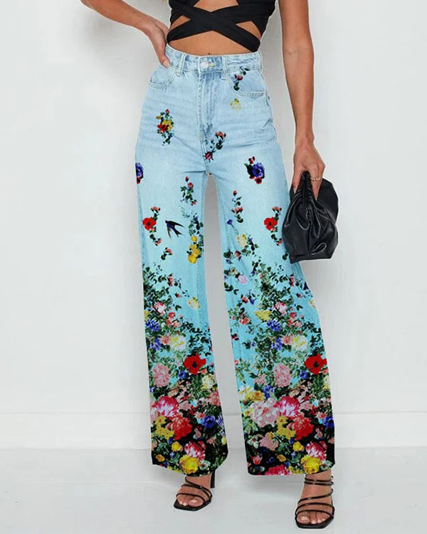 Floral Loose Jeans