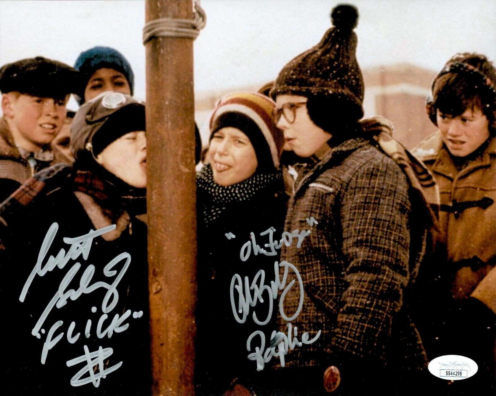 PETER BILLINGSLEY & SCOTT SCHWARTZ Signed 8x10 A CHRISTMAS STORY Photo Poster painting JSA COA