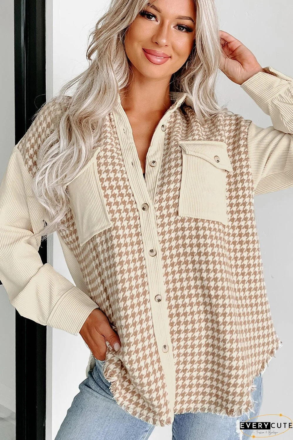 Eye-Catching Corduroy Shirt with a Subtle Pattern