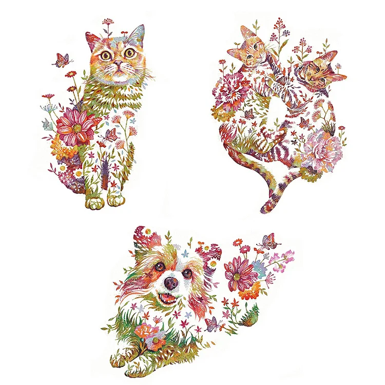 Cat & Dog 11CT Stamped Cross Stitch