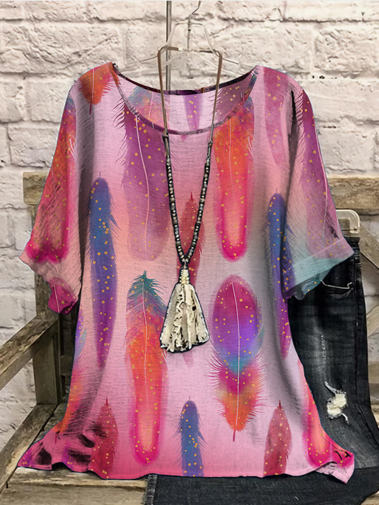 Women Long Sleeve V-neck Graphic Floral Printed Top