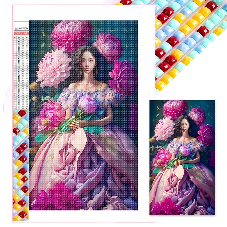 【LAST ONE】Flower Girl 40*70CM(Canvas) Full Square Drill Diamond Painting gbfke