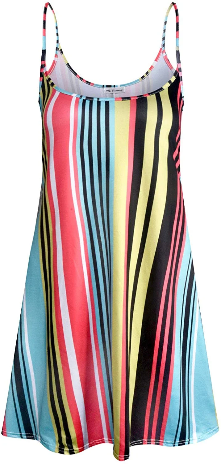 Women's Casual Spaghetti Loose Swing Slip Summer Dress Sundress  Plus Size