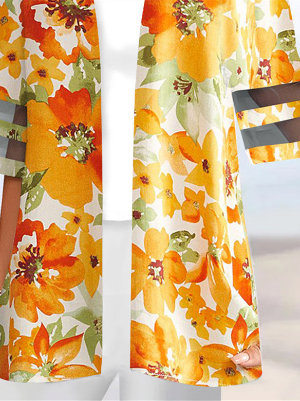 Women Half Sleeve V-neck Solid Color Dress