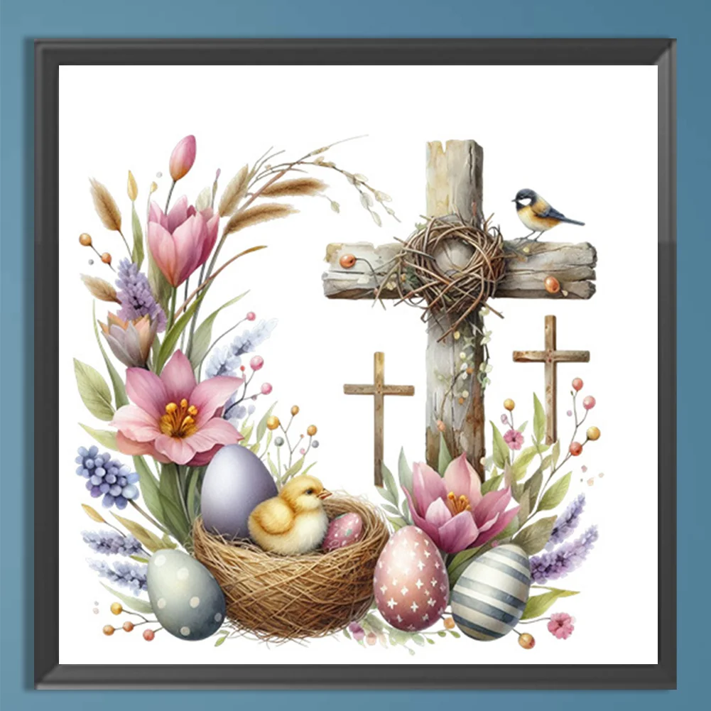 Diamond Painting - Full Square Drill - Easter Cross(Canvas|35*35cm)