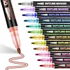 Dual Line Outline Markers with Shimmering Effect Sparkle Doodle Shimmer Marker Drawing Pens for Journaling Coloring Art Planning Supplies