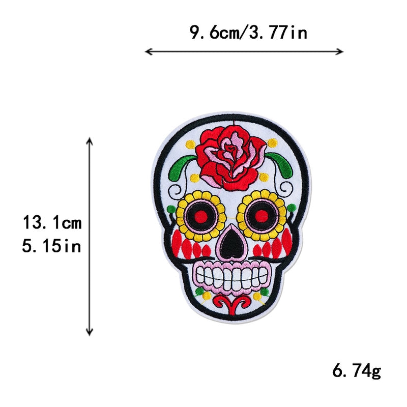 5 Pieces Factory In Stock Halloween Skull Finger Middle Finger Playing Card Clothing Accessories Embroidery Cloth Patch Patch