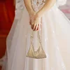 Clutch Abendtasche Luxus Damen Kleine Umh&auml;ngetasche Kupplung f&uuml;r Zeremonie Hochzeit/Party/Abschlussball Box Taschen aus Strass handgefertigt