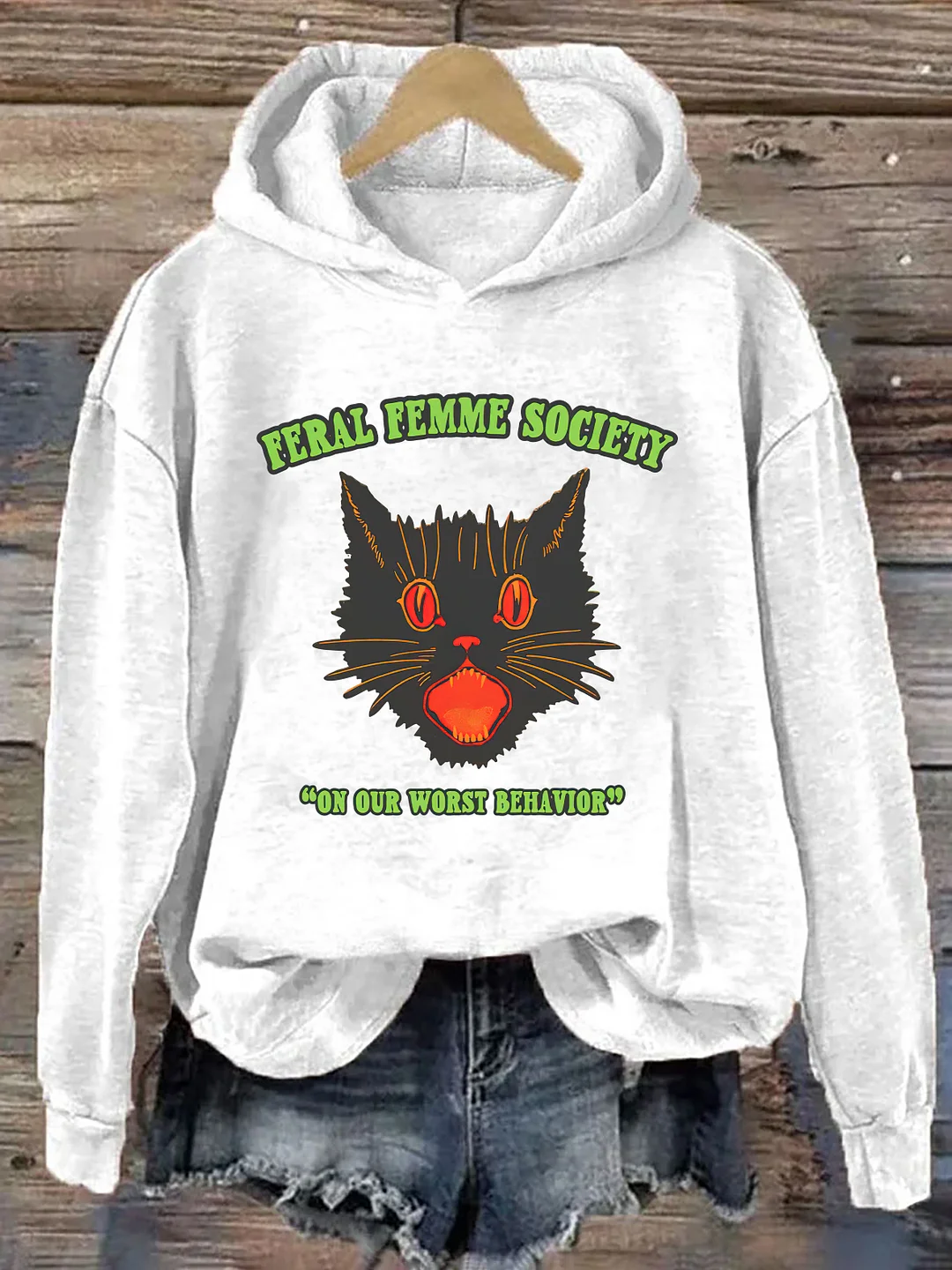 Feral Femme Society Cat Hoodie