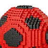 Sports Football Ball Building Kits Creativity Soccer and Cup Building Block Set Mini Collectible Peripheral Bricks Birthday Gift For Teens & Adults (Red and Black soccer)