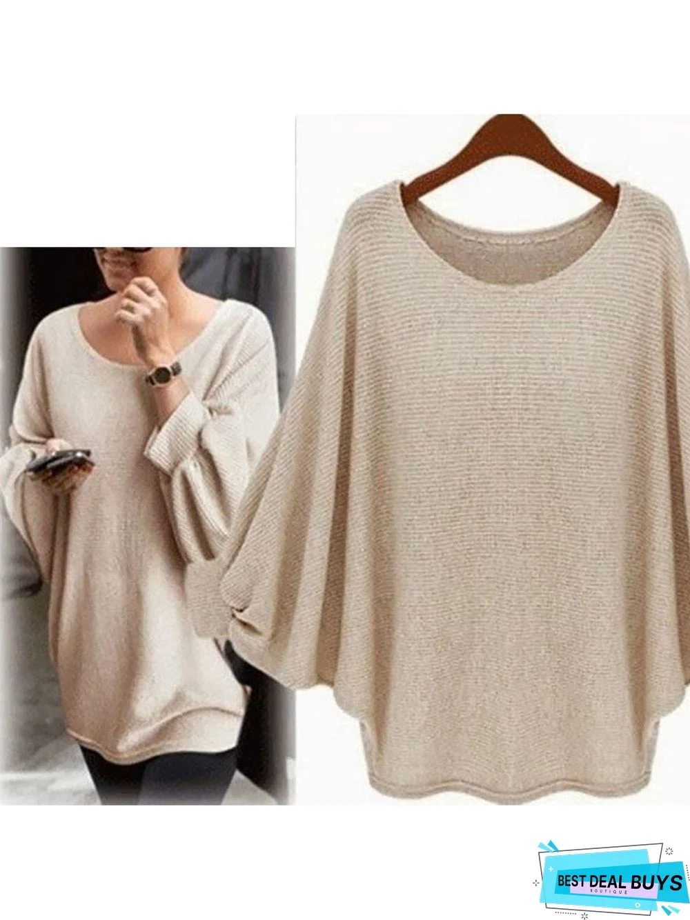 Casual Acrylic Crew Neck Sweater