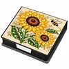 PU 5D Pearl Diamond Painting Kit Note Box DIY Diamond Art Notepad Box with 160 Sheets of Paper (Sunflower)