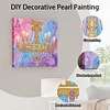 (25x25cm)DIY Chandelier Framed Handmade Pearl Painting Art Craft Kit Living Home Decor