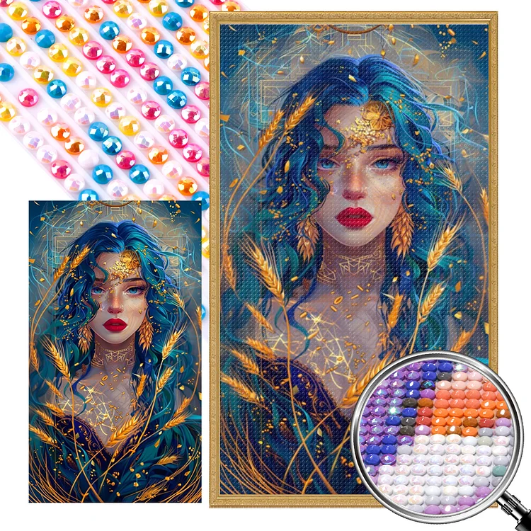 Lady - Full Round(Partial AB Drill) - Diamond Painting(45*75cm)