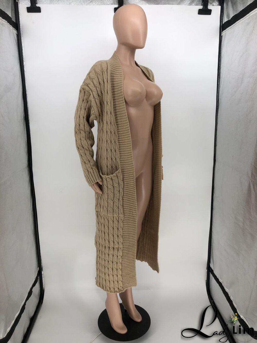 Women Winter Long Sleeve Plush Long Sweater Jacket