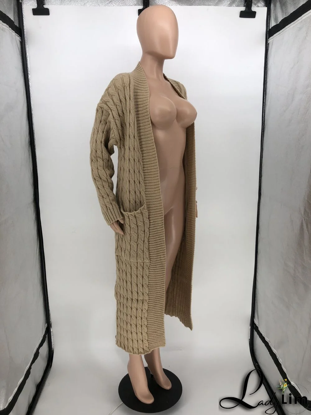 Women Winter Long Sleeve Plush Long Sweater Jacket