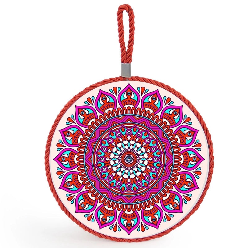 Factory Supply Thermal Transfer Printing 17cm Mandala Ceramic Heat Insulation Pot Mat Home Pot Mat European Style