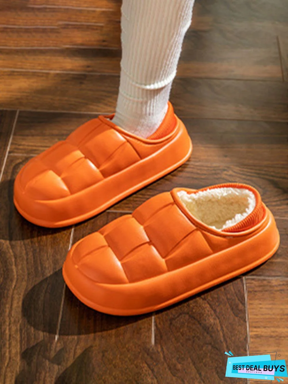 Waterproof Couple EVA Fleece Home Slippers