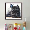 Butterfly And Black Cat-18CT Stamped Cross Stitch 25*25cm/9.84*9.84in tapestrymarket