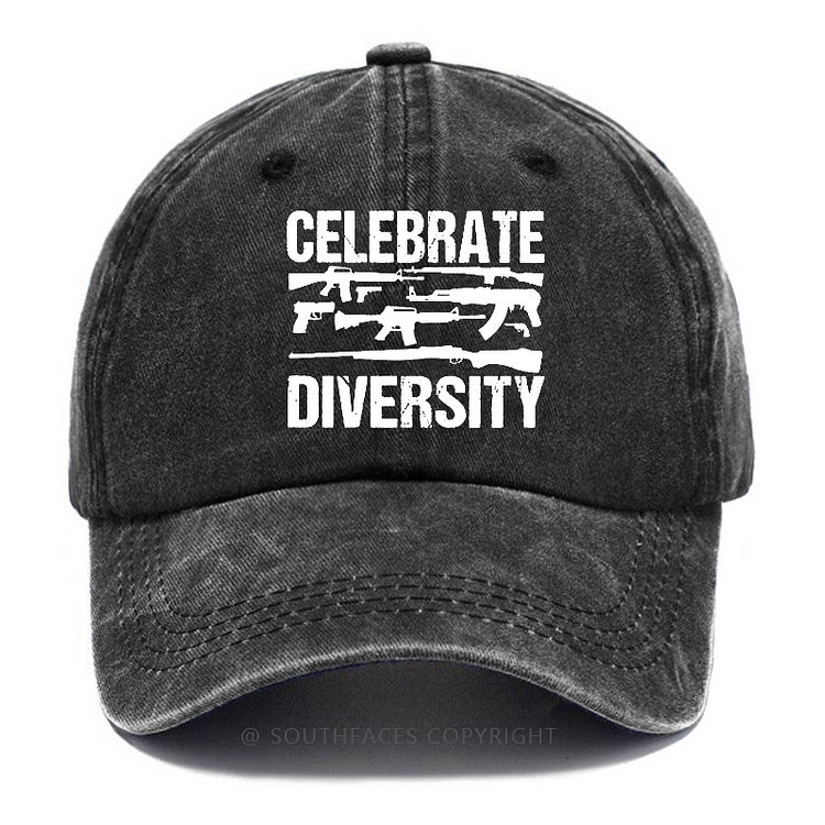 Celebrate Diversity Gun Print Men's Hats