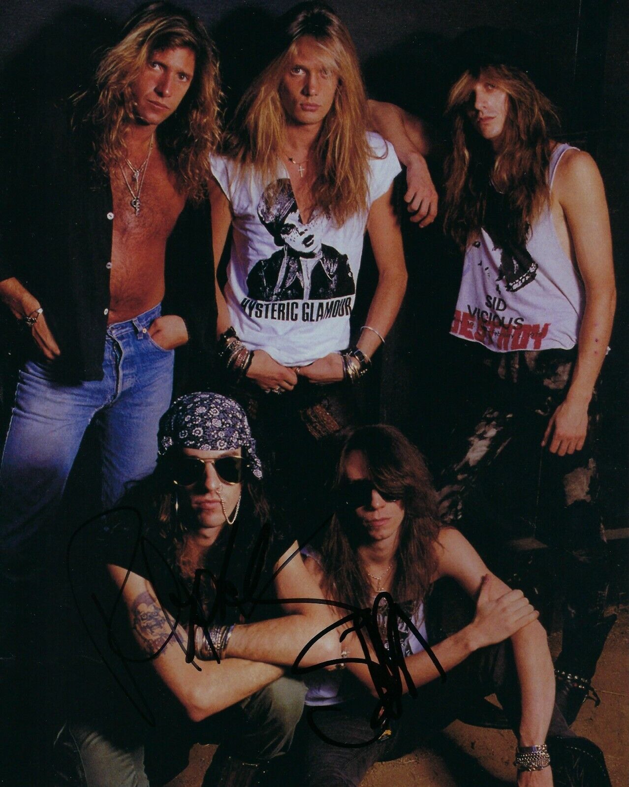 GFA Sebastian Bach x3 * SKID ROW * Band Signed 8x10 Photo Poster painting S1 COA