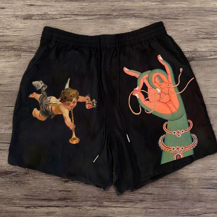 Art fashion print shorts