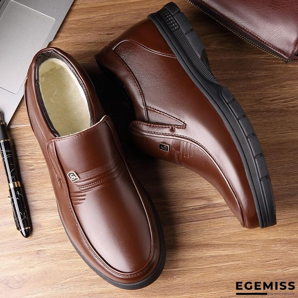 Man Winter Boots Quality Soft Leather Father Shoes Brands White Wool Inner Boots Man Snow Leather Boots | EGEMISS