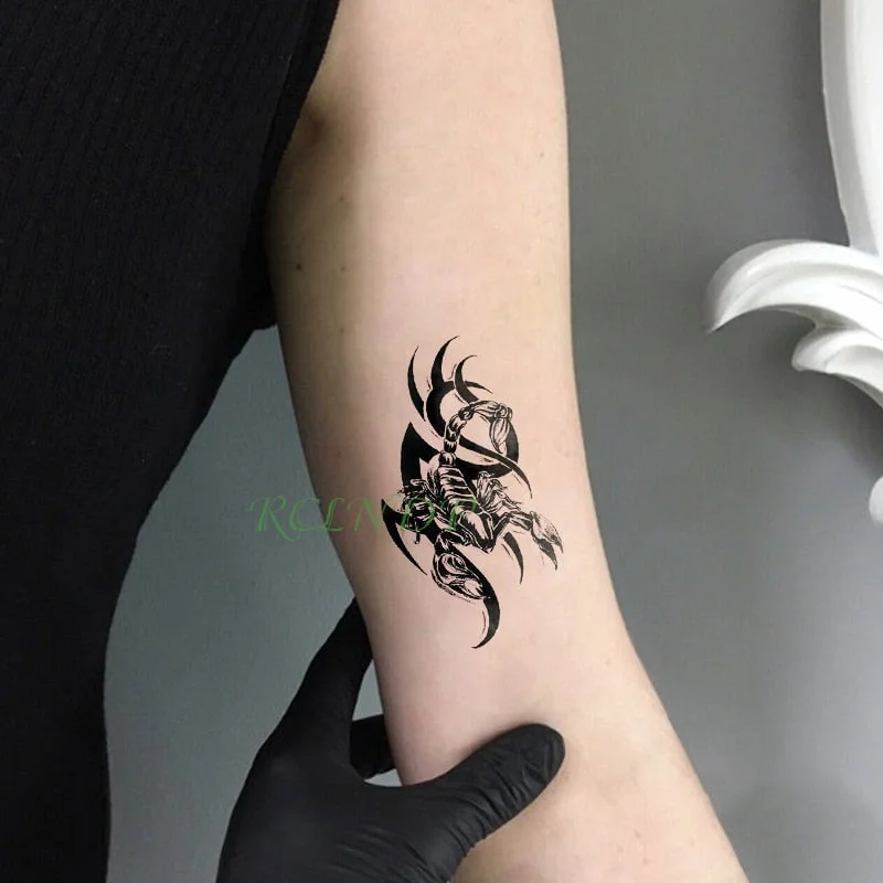 Waterproof Temporary Tattoo Sticker Scorpion Halloween Flash Tatoo Fake Tatto arm Wrist Foot hand neck For Girl Men Women kids