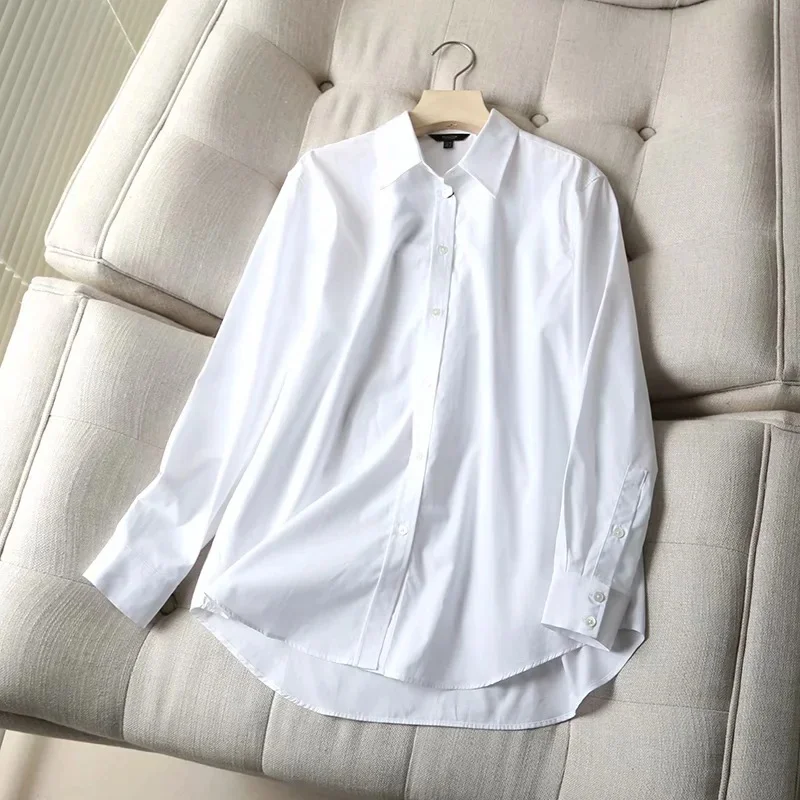 Ueong Color Fu Silk Women's Lapel Long Sleeve Simple Shirt 2023 Spring And Fall New Top B9-5380