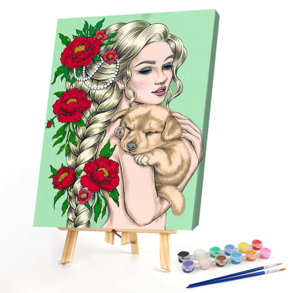 

40*50CM - Paint By Numbers - Flower Girl, 501 Original