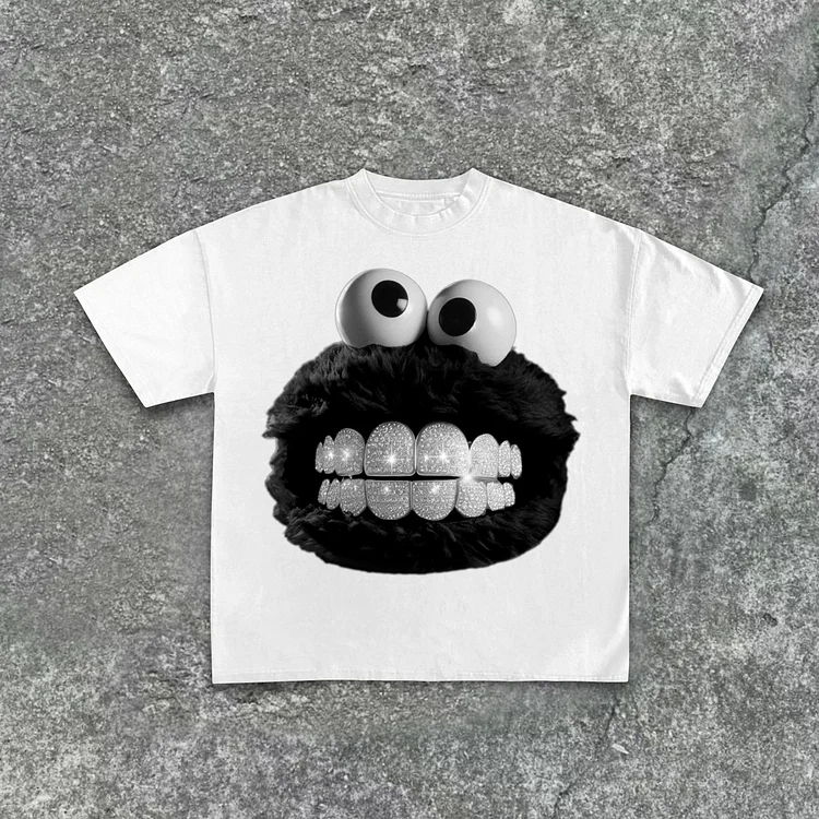 Men's Smiling Diamond Braces Graphics 100% Cotton Casual T-Shirt