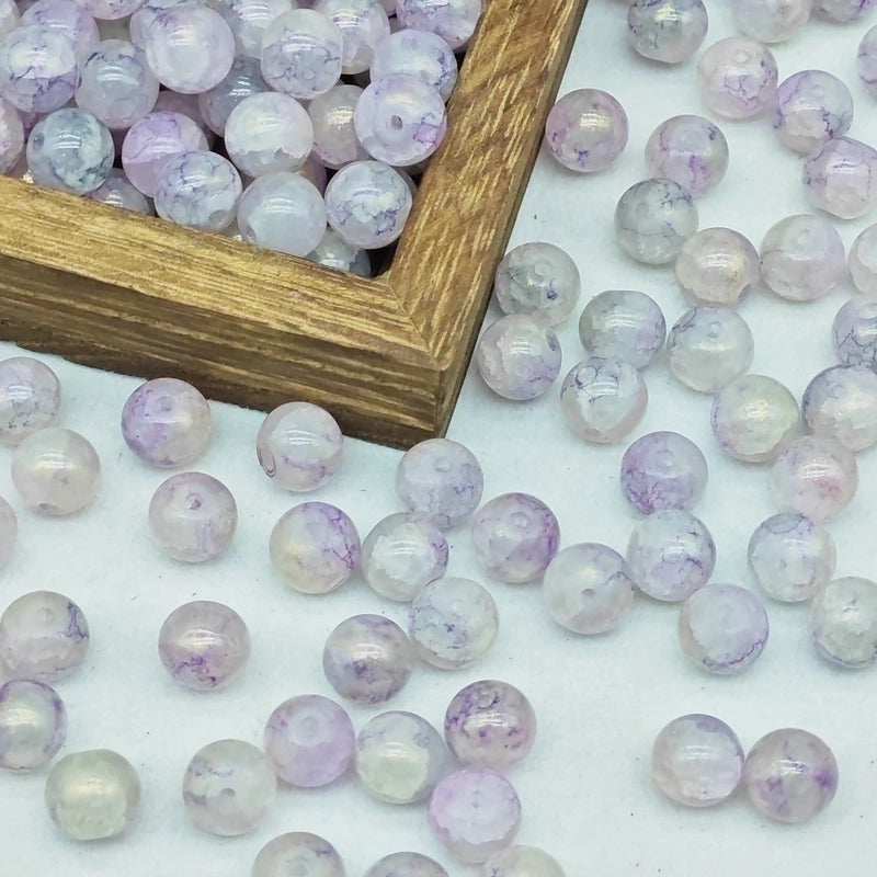 New 8/10mm Water Dyed Protein Jade Broken New Chinese Style Gold Sprinkling Glass Bead DIY Bracelet Ornament Straight Hole Beads Loose Beads