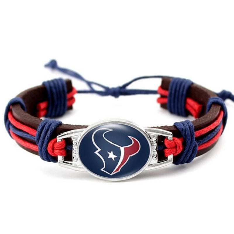 3 Pieces Popular 32 Nfl Professional Rugby League National Football League Genuine Leather Bracelets