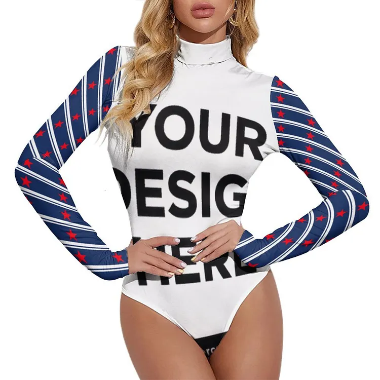 Personalized Design Women's High Collar Jumpsuit  Multiple Images