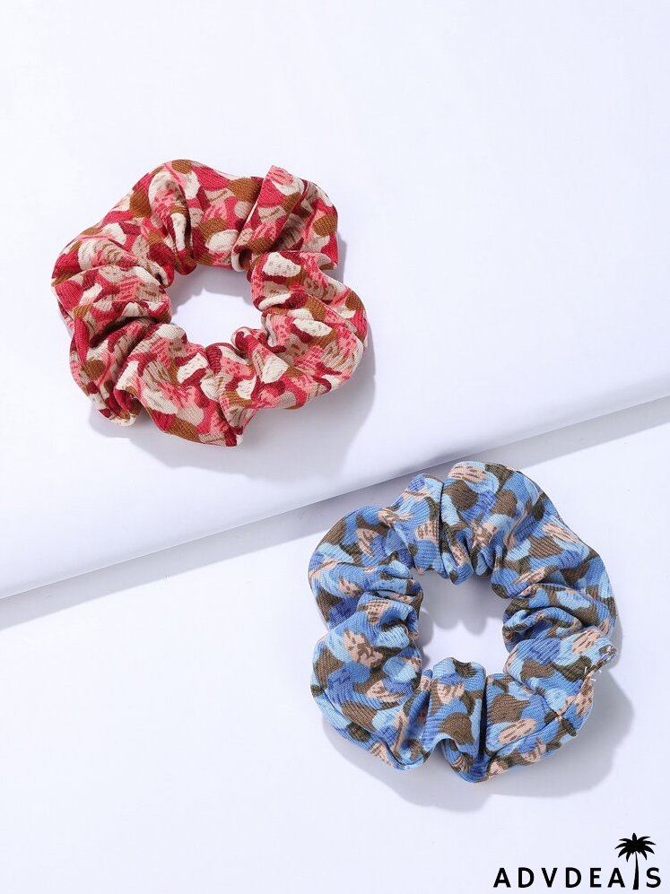 4pcs Color Block Scrunchie