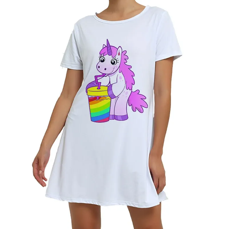 White Unicorn Pajamas Animal Pajamas Winter Nightie Stitch Unicornio Sexy Sleepwear For Women Adults S M L XL XXL