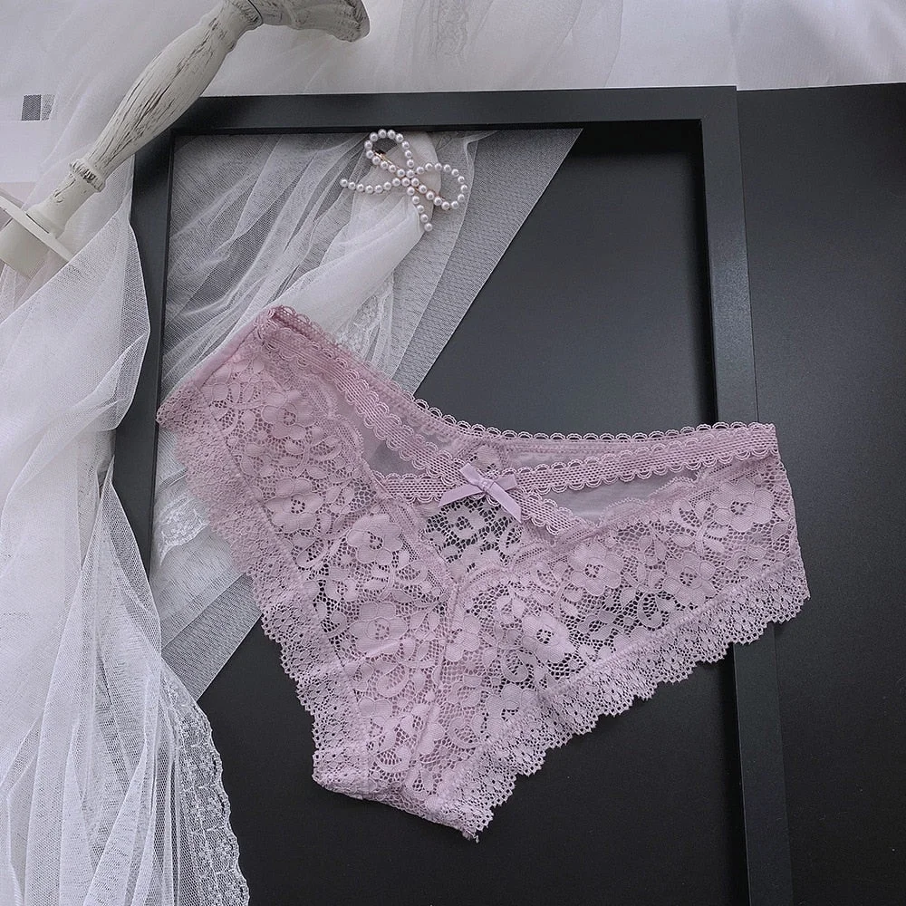 Women Sexy Lingerie Hot Transparent Erotic Panties Lace Underwear Underpants Sex Wear Briefs Micro Thongs Women Low Rise Panties