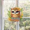 (US Only)Acrylic 2D Flat DIY Book Owl Hanging Diamond Art Kits Wall Door Decoration