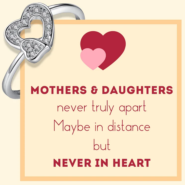 Mother and Daughter Double Heart Ring for Women