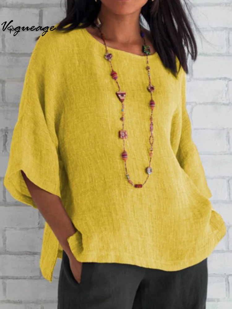 Simple Gentle And Elegant Cotton And Linen Shirt