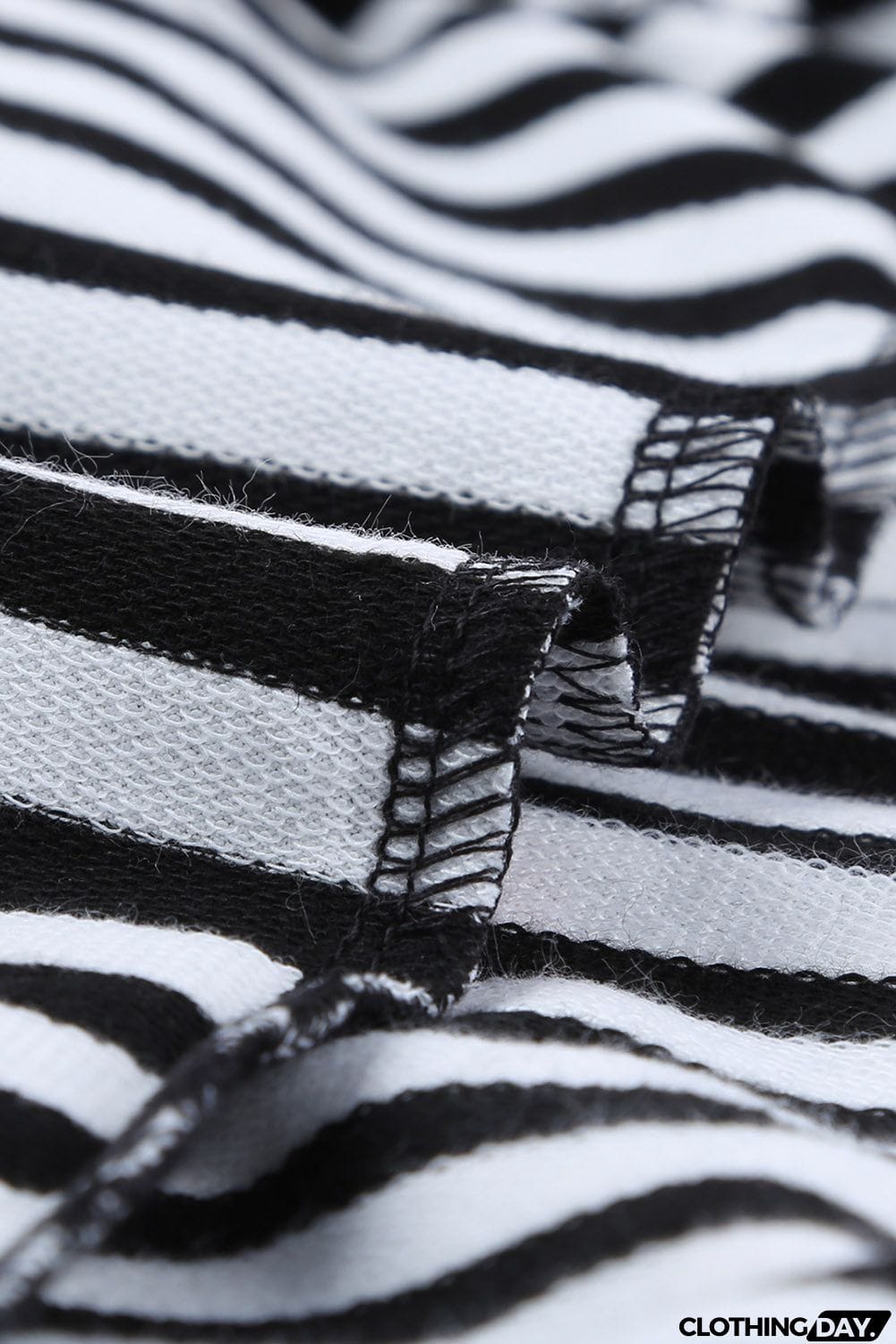 Striped Floral Print Long Sleeve Zipper Hoodie