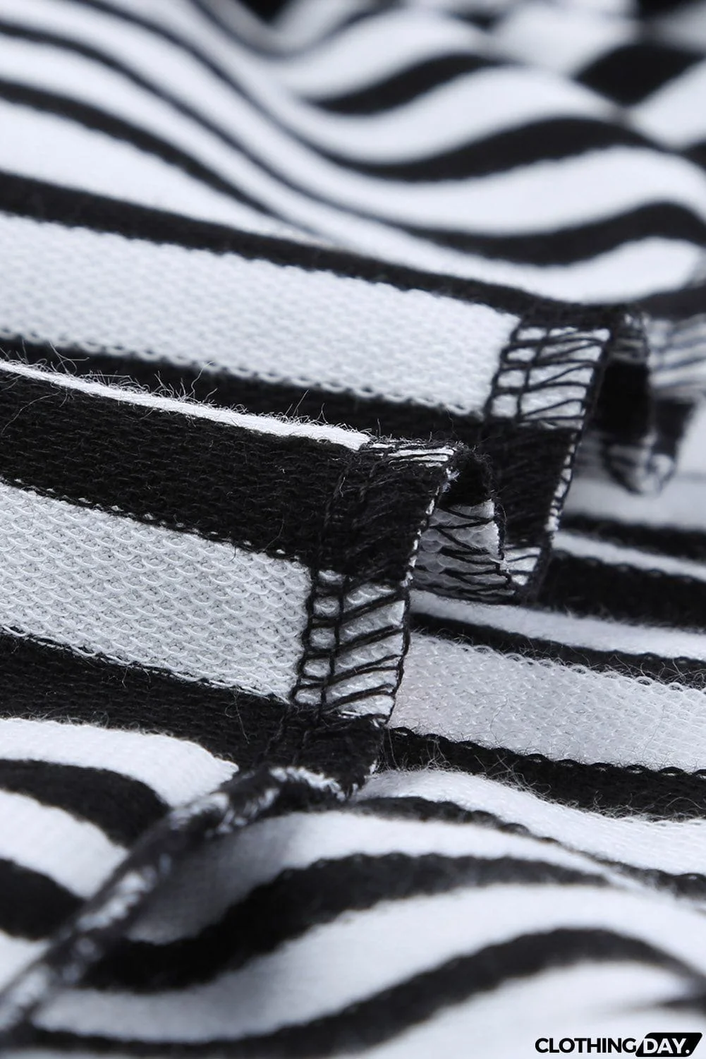 Striped Floral Print Long Sleeve Zipper Hoodie