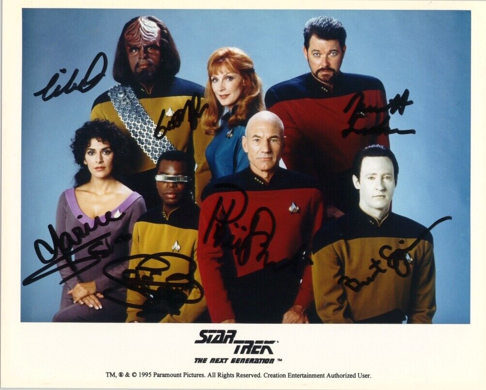 STAR TREK - NEXT GENERATION CAST Autographed Signed 8x10 Reprint Photo Poster painting #2 !!